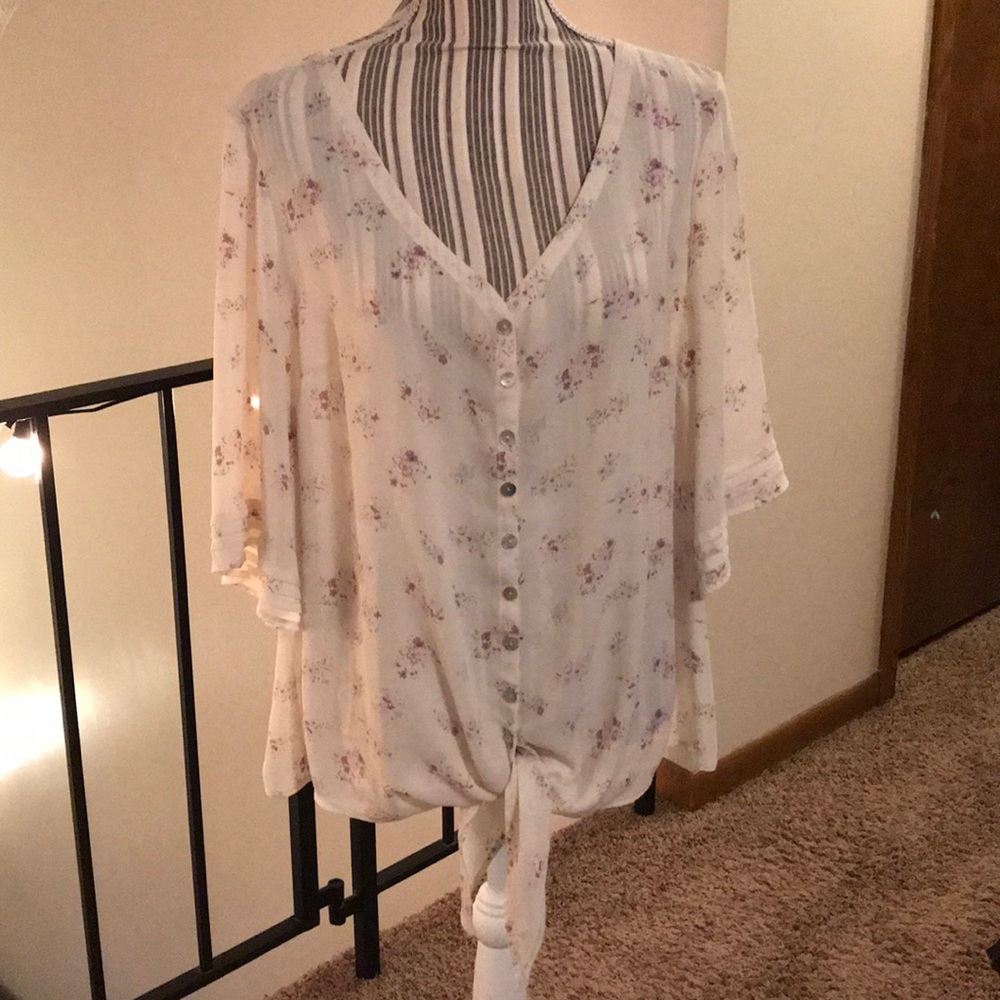 Tie front blouse